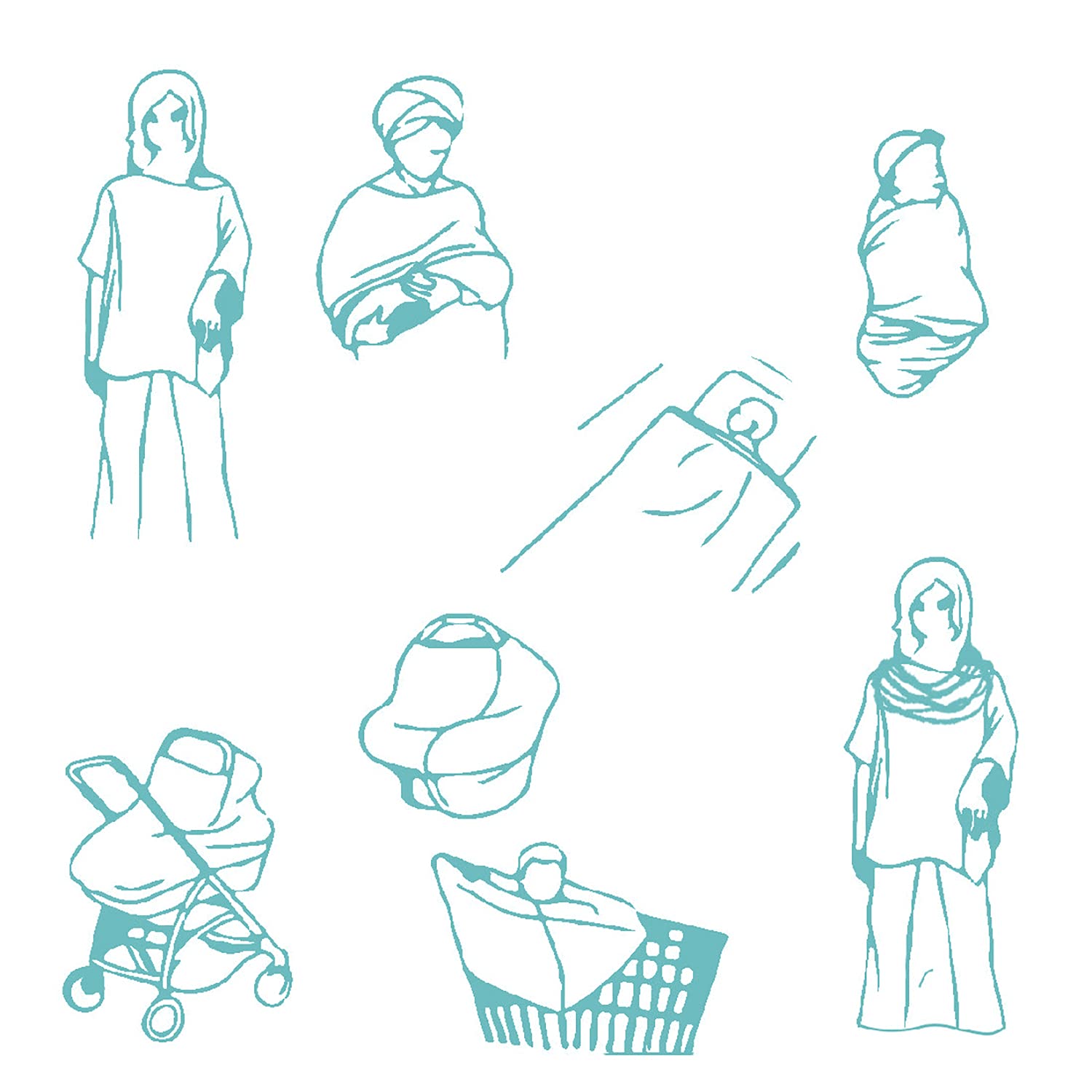 PPOGOO Nursing Cover for Breastfeeding Super Soft Multi Use for Baby Car Seat Covers Canopy Shopping Cart Cover Scarf Light Blanket Stroller Cover - Image 3